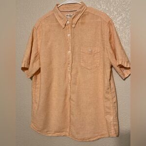 Weatherproof Vintage Linen-Blend Short Sleeve Button-Up Shirt – Men’s XXL / EGG